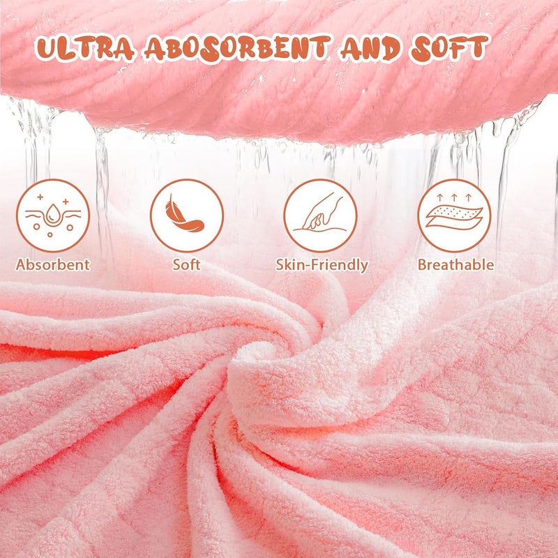 FUBANRAY Toddler Bath Towel Hooded Kids Bath Towels for Toddlers 0-5 Years, 2-Pack Thick Absorbent Toddler Towels with Hood Baby Bath Towels, Large 50''x32'' Hooded Baby Towels with Hood for Girl - Image 3